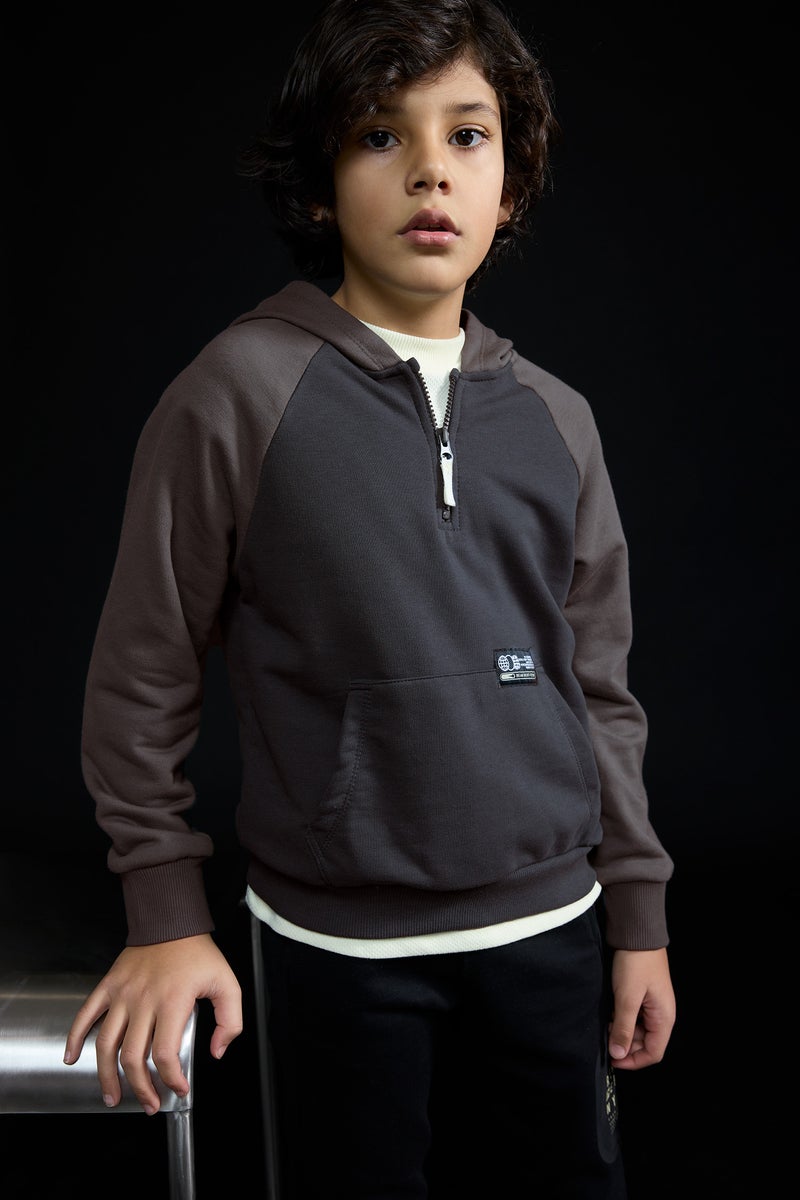 DeFacto Grey Boy Boy Oversize Slogan Printed Hoodie Casual - Image 2